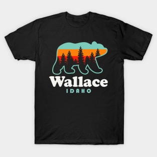 Wallace Idaho Vacation Trip Mountains Bear T-Shirt